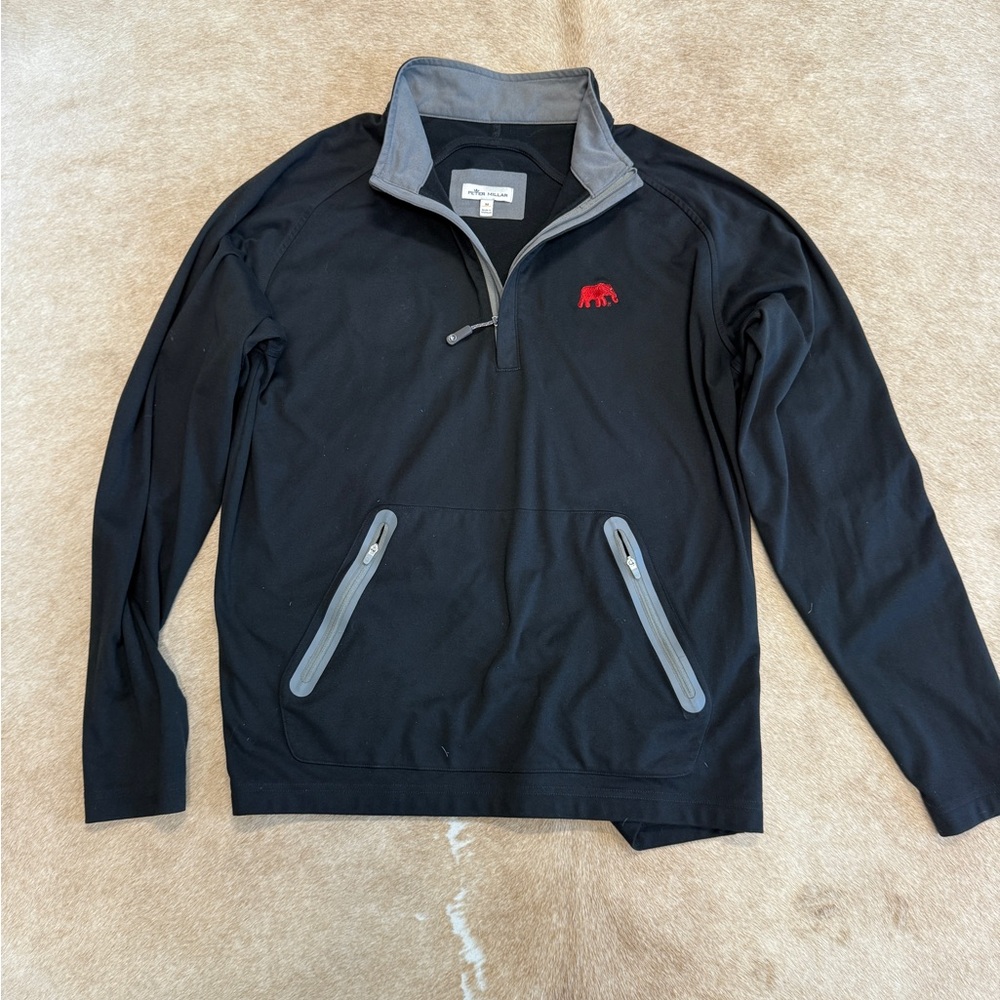 Peter Millar Black QuarterZip - Red University of Alabama Elephant - Locker Room